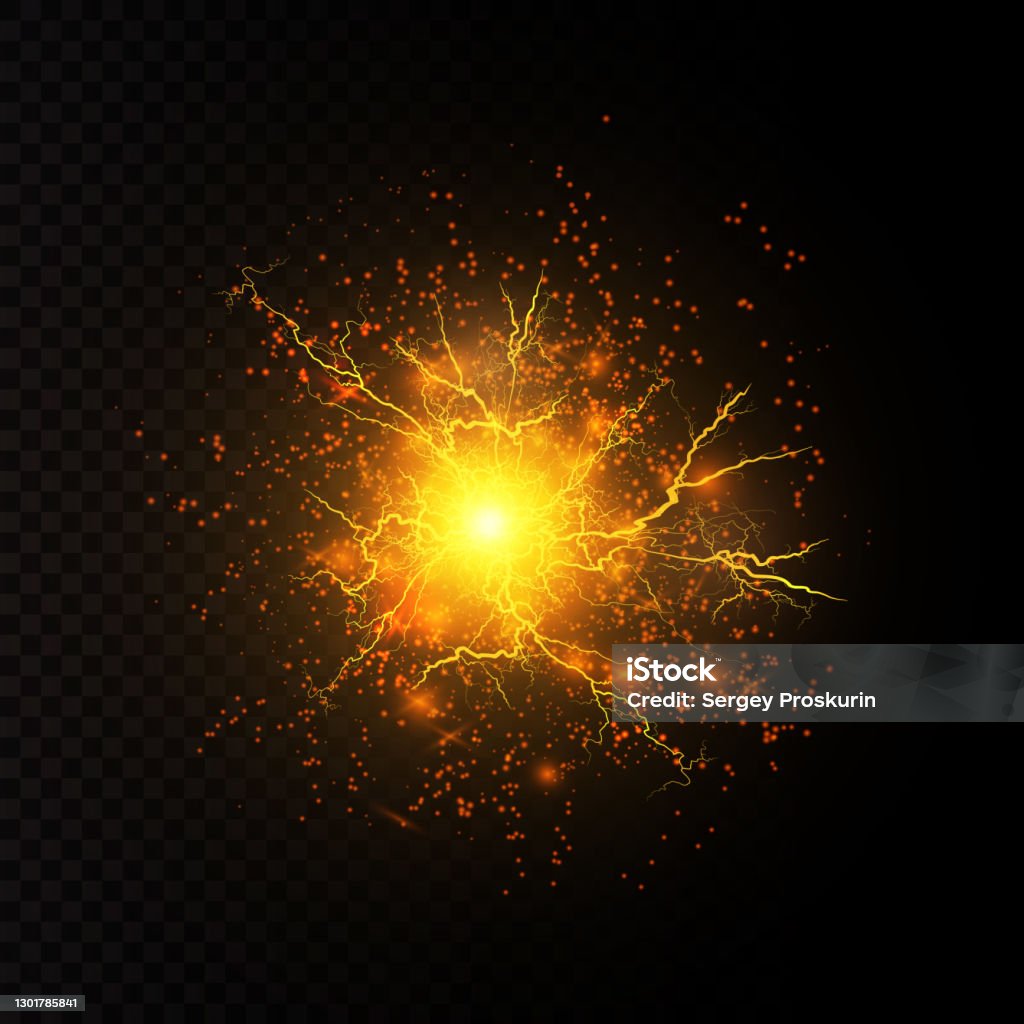 Lightning Explode Lightning Lightning Lightning Collision Powerful Electrical Explosion ...