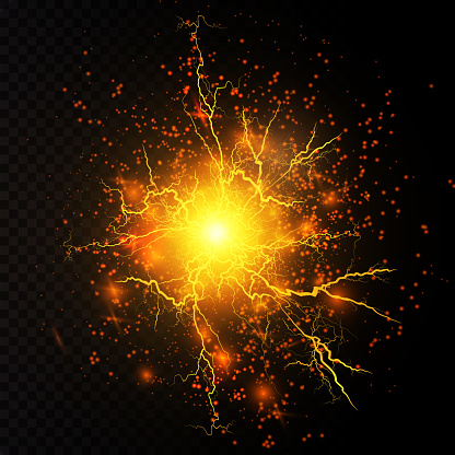 Lightning Explode Lightning Lightning Lightning Collision Powerful Electrical Explosion ...