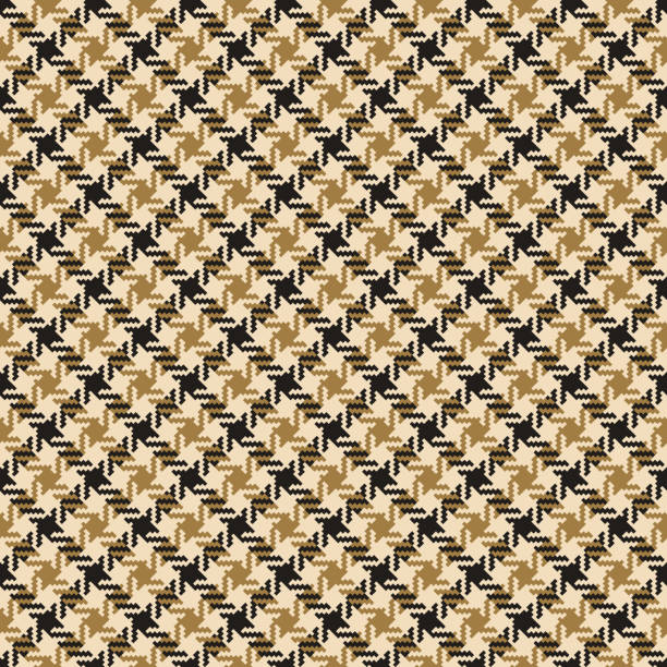 illustrations, cliparts, dessins animés et icônes de automne de modèle de tweed dans le noir, l’or, le beige. sans couture houndstooth vecteur glen plaid fond texture d’art pour le manteau, veste, jupe, pantalon, ou tout autre design moderne automne ou hiver textile de mode. - houndstooth