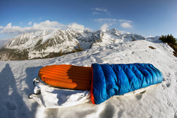 istock Extreme bivouac on top of the mountain 1301787974