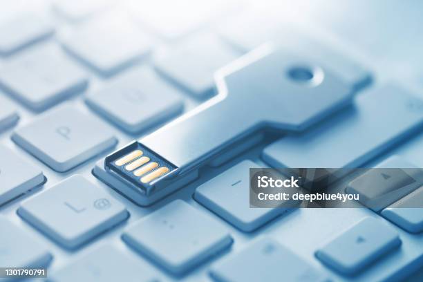 Safe Storage Of The Data On An External Data Carrier With Encryption Stock Photo - Download Image Now
