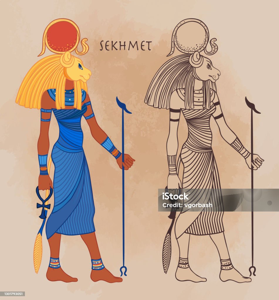 Sekhmet Nữ Thần Mặt Trời Hình minh họa Sẵn có - Tải xuống Hình ảnh ...