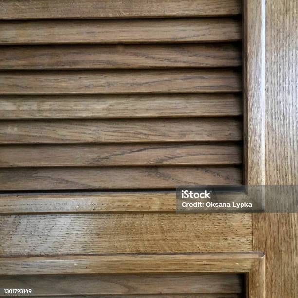 Handwork Oak Wood Cabinet Fragment Handmade Stock Photo - Download Image Now - Apartment, Backgrounds, Blank