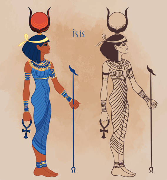 illustrations, cliparts, dessins animés et icônes de isis, déesse de la vie et de la magie dans la mythologie égyptienne. - isis