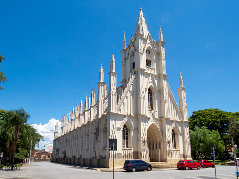 Taubaté, São Paulo, Brazil - November 25, 2020 - Sanctuary of Santa Terezinha, the largest church in Taubate. neo-gothic style