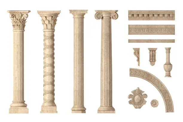 Photo of Classic antique marble columns set