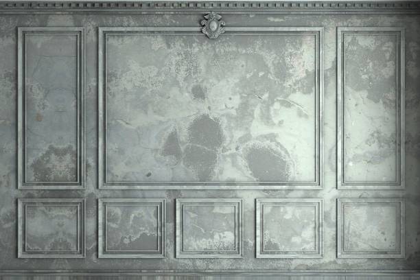 istock Classic wall of old stucco panels paint 1301800816