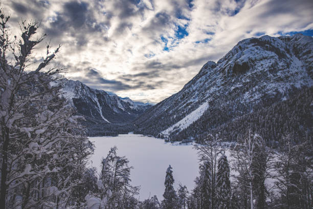 istock Winter snowy natural landscape, clean and fresh environment 1301804420
