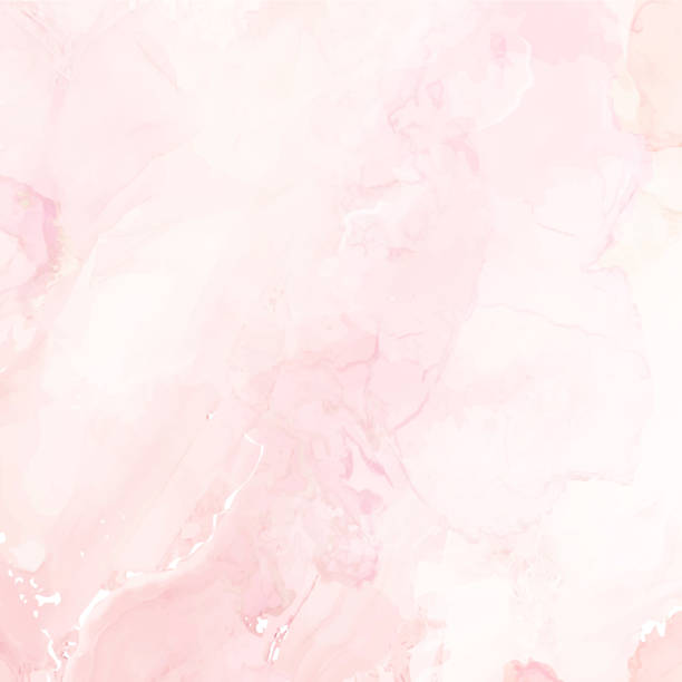 ブラッシュピンクの水彩流体塗装ベクトルデザインカード - 薄ピンク点のイラスト素材／クリップアート素材／マンガ素材／アイコン素材