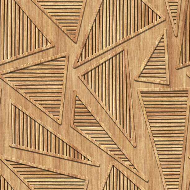 istock Triangle pattern on wood background seamless texture, mosaic texture, 3d illustration 1301805630
