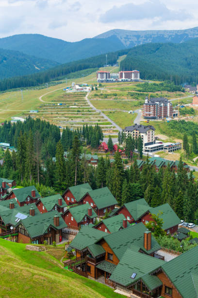 istock Ski resort base Bukovel in Karpaty mountains in summer day 1301807578