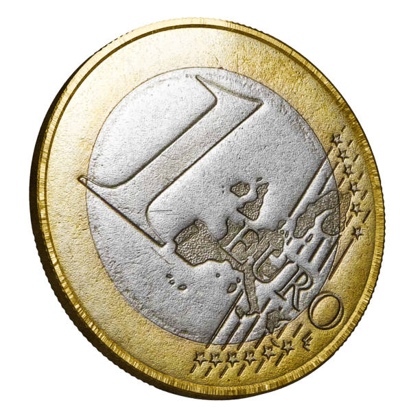 istock On a white background, 3D render of a one euro, on which a watercolor filter has been applied. 1301810655
