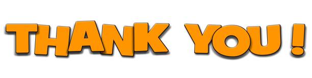 THANK YOU - orange lettering as banner isolated on white background