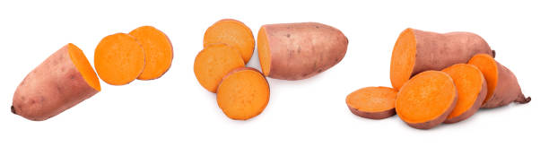 istock Sweet potato isolated on white background closeup, Set or collection 1301815427