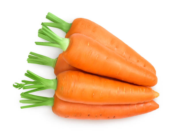 istock Carrot isolated on white background with clipping path and full depth of field. Top view. Flat lay 1301816203