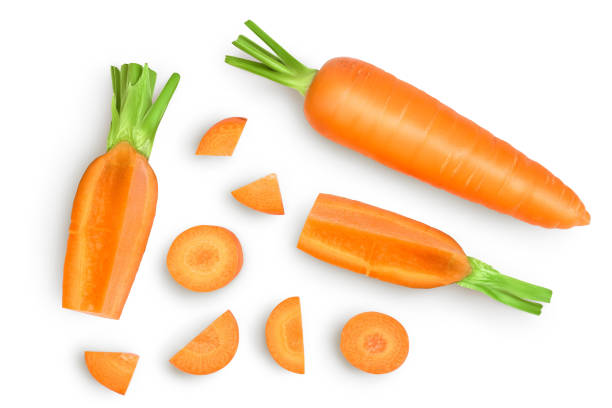 istock Carrot isolated on white background with clipping path and full depth of field. Top view. Flat lay 1301819154