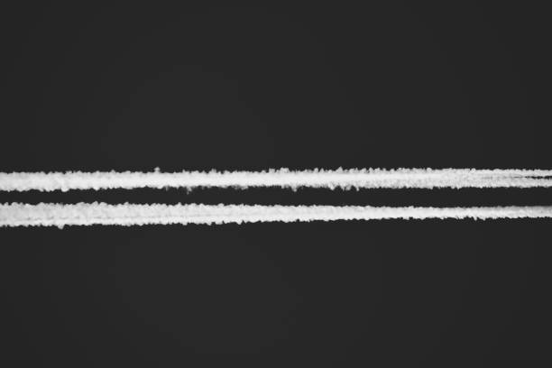 Aircraft emissions in black and white. Abstraction