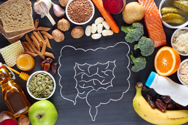intestino sano - comida sana fotografías e imágenes de stock