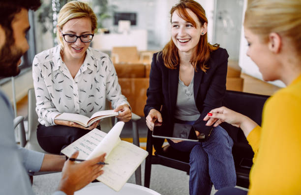 istock Business people having a meeting 1301838318