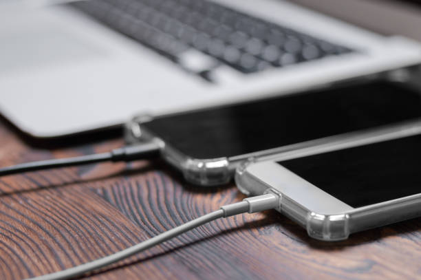 istock Set of gadgets. Laptop two smartphones. Programmer workplace concept. IT technologies. 1301839450