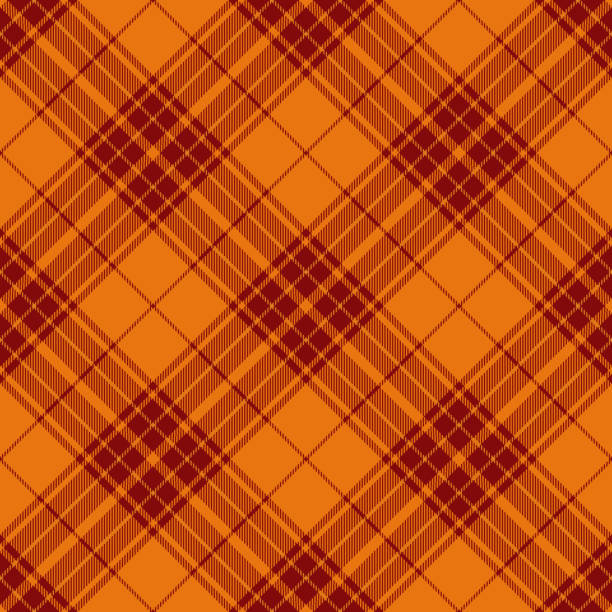 orange und rot argyle tartan karierten muster - schottenkaro stock-grafiken, -clipart, -cartoons und -symbole