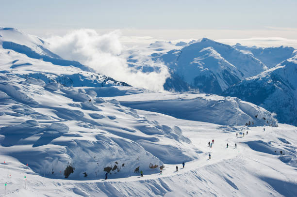 Winter scenery in Whistler, Canada Whistler winterscape. Tricouni Mountain near Whistler. whistler mountain stock pictures, royalty-free photos & images