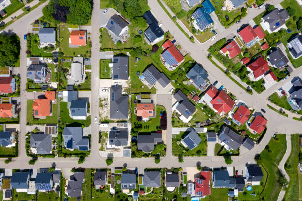 istock Aerial Top View of a Housing Development 1301842618