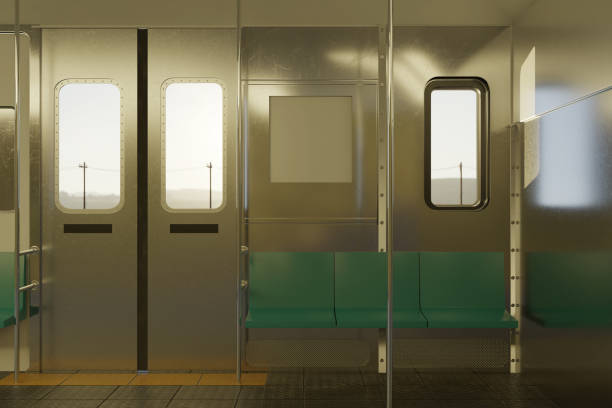 istock 3d rendering of empty train compartment in the evening sunshine 1301845494