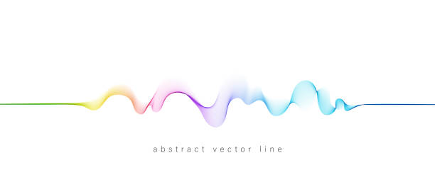 ilustrações de stock, clip art, desenhos animados e ícones de abstract flowing wavy lines. colorful dynamic wave. vector design element for concept of music, party, technology, modern. - blurred motion audio