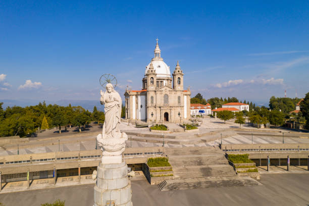 istock Sameiro Sanctuary drone aerial view in Braga, Portugal 1301848400