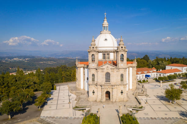 istock Sameiro Sanctuary drone aerial view in Braga, Portugal 1301848478