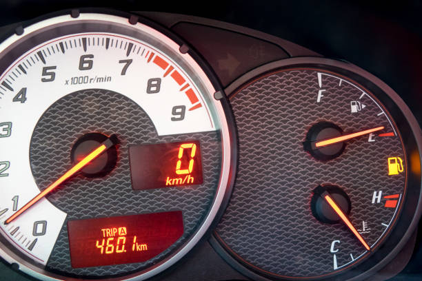istock Car tachometer and Indication of gas shortage 1301849247