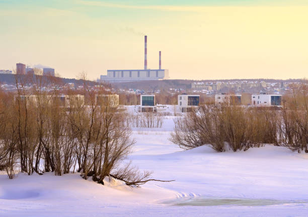 istock Winter morning on the Ob 1301856196