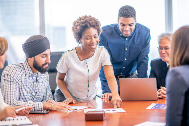 istock Diverse group of businesspeople collaborating 1301856268