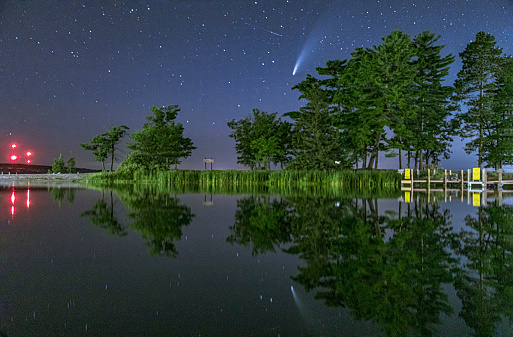 Lagoon Reflections of Comet Neowise , Roscommon, Michigan