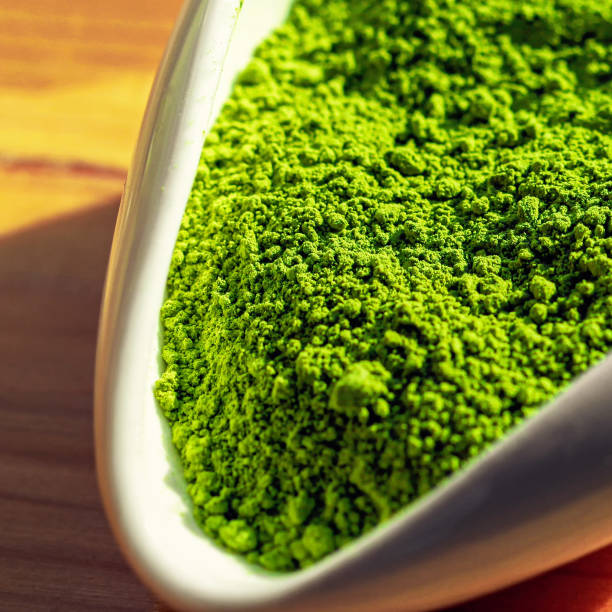 Japanese powder tea, macro picture
