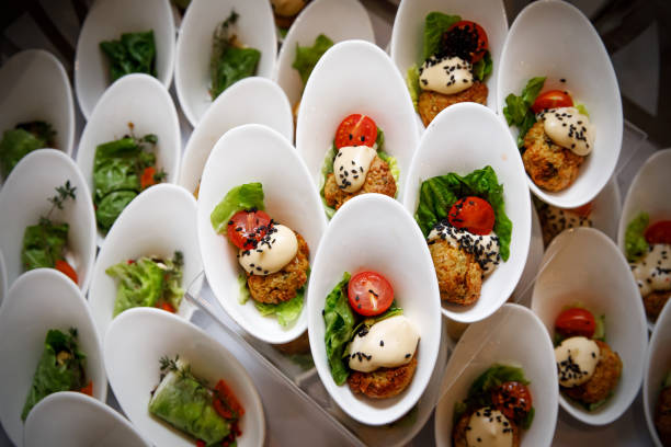 istock Glass with food appetizer on a table. 1301857756