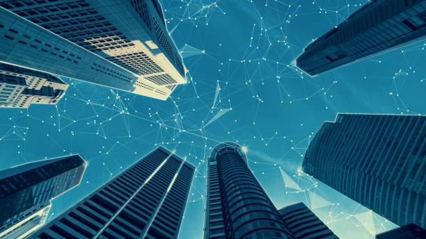istock Smart digital city with globalization abstract graphic showing connection network 1301863068