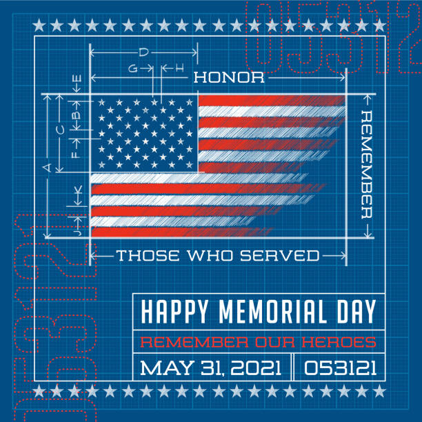 illustrations, cliparts, dessins animés et icônes de joyeux memorial day. conception américaine de drapeau comme plan ou diagramme. souviens-toi de nos héros. illustration vectorielle. - backgrounds us memorial day patriotism american flag