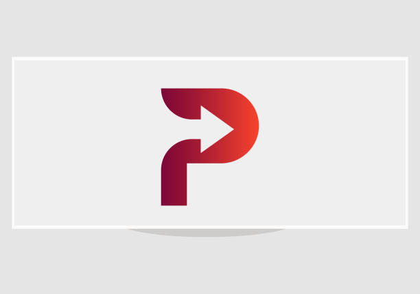 p文字付き金融ロゴデザイン - letter p点のイラスト素材／クリップアート素材／マンガ素材／アイコン素材