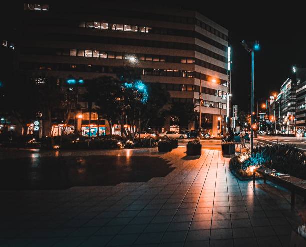 istock Okayama city at night 1301873127
