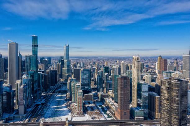 istock Downtown Chicago From Above in Winter 1301873700