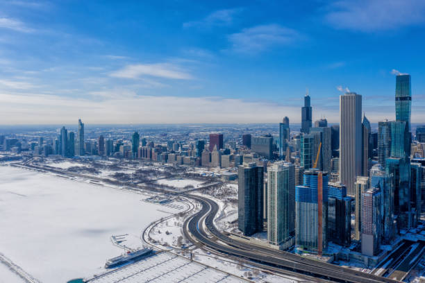 istock Chicago Cityscape and a Frozen Grant Park 1301873702