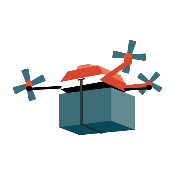 istock Vector illustration of DRONE delivering covid-19 vaccine to vaccination centers. Global distribution of medical drug to hospitals worldwide. Express Delivery Air Service.