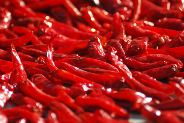 istock Abstract of Red Chilli is drying with sunlight 1301898764