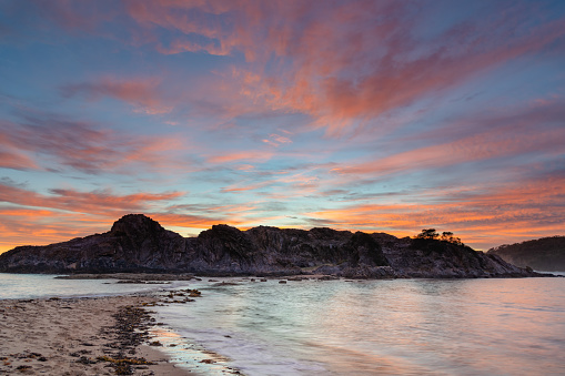 Guerilla Bay Sunrise Seascape with some of the oldest rock formations on the east coast of Australia. Taken on the South Coast of NSW, Australia.