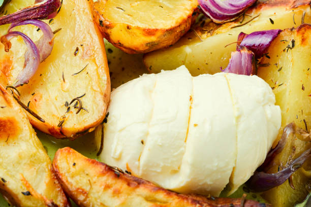 Baked potatoes with cheese