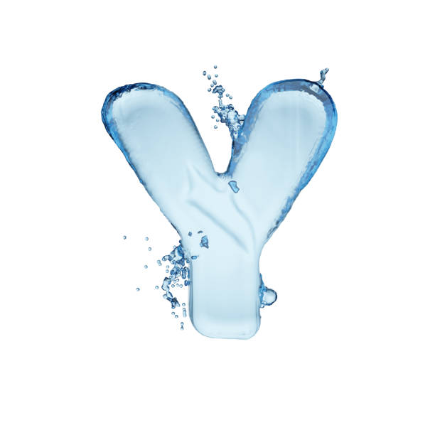istock Letter Y water splash alphabet isolated on white. 3D rendering illustration. 1301906347