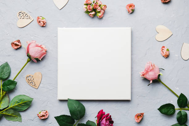 istock Valentine day concept. Blank canvas frame for romantic message. 1301914618