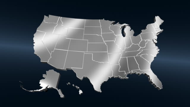 USA 50 states - 3D map with alpha mask